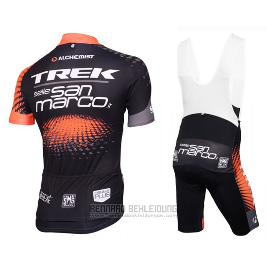 2016 Fahrradbekleidung Trek Selle San Marco Shwarz und Orange Trikot Kurzarm und Tragerhose